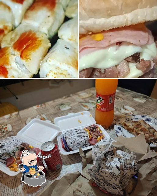 Esta é a ilustração mostrando comida e bebida no Churrasquinhos e lanches Emanuel