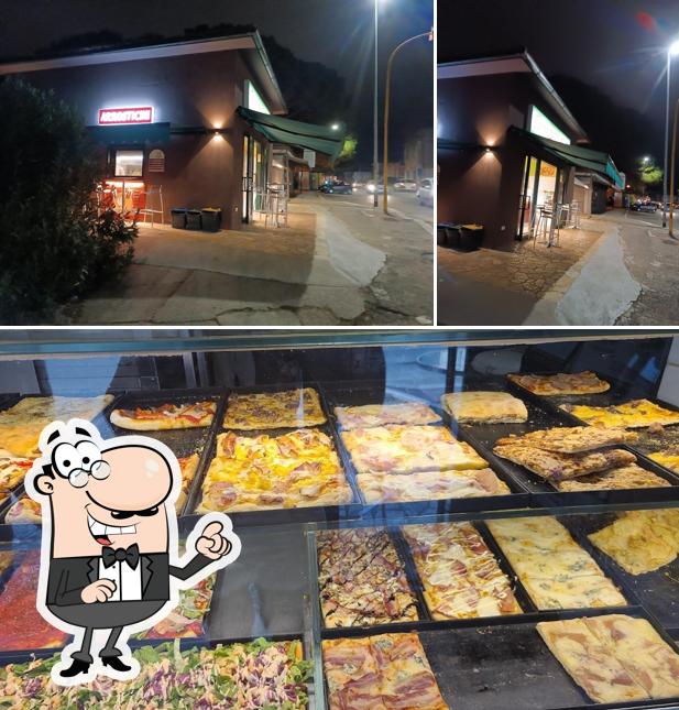 Questa è la immagine che presenta la esterno e cibo di Spada Pizza