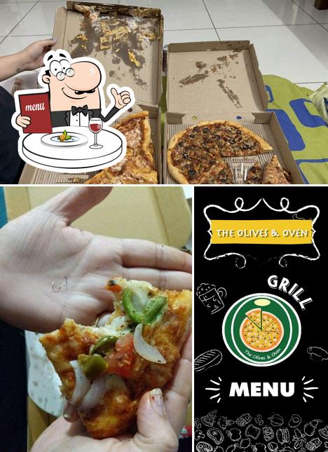 The photo of food and exterior at The Olives & Oven