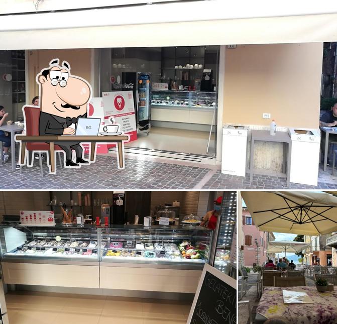 La immagine di interni e cibo da Gelateria Benaco