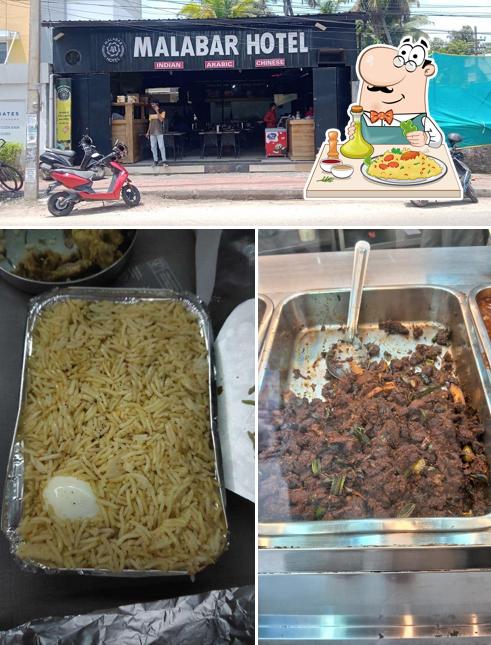 The picture of food and exterior at Malabar Hotel