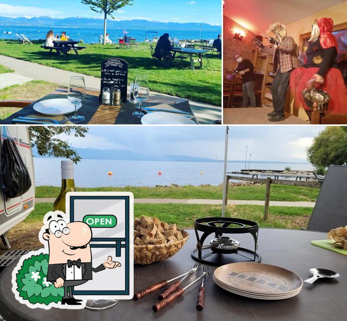 Dai un’occhiata alla foto che raffigura la esterno e interni di Restaurant du Camping de Rolle