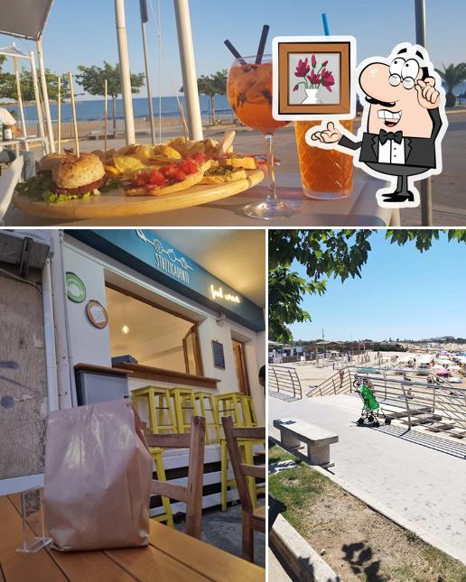La interni e cibo del ristorante
