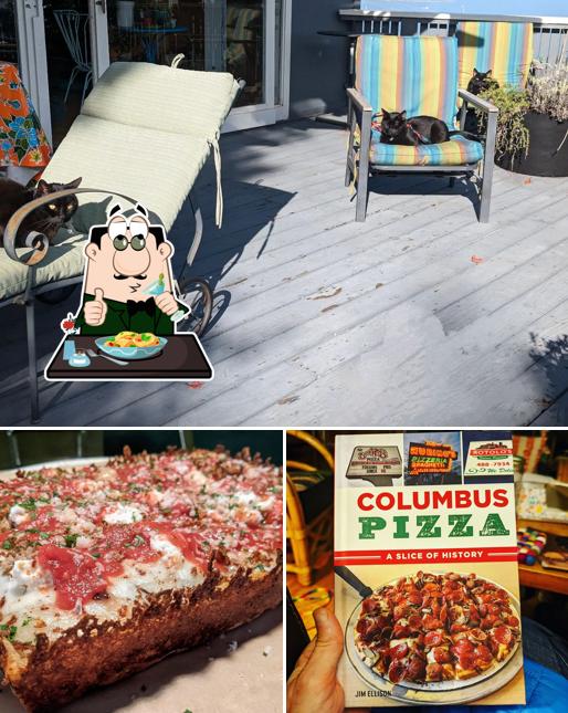 Check out the image depicting food and interior at Pizza Hacker