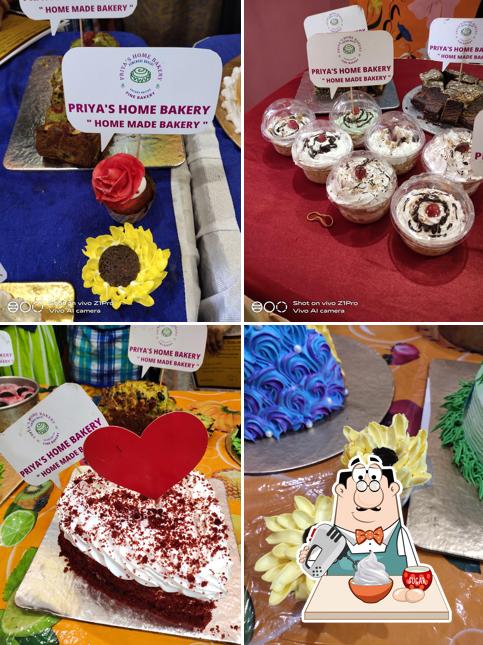 Priya's Home Bakery "home made cake" offers a number of sweet dishes