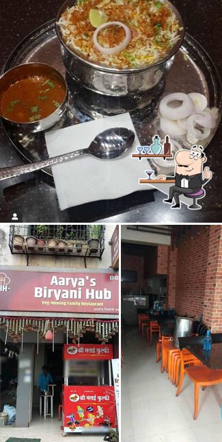 The interior of Aarya's Biryani Hub