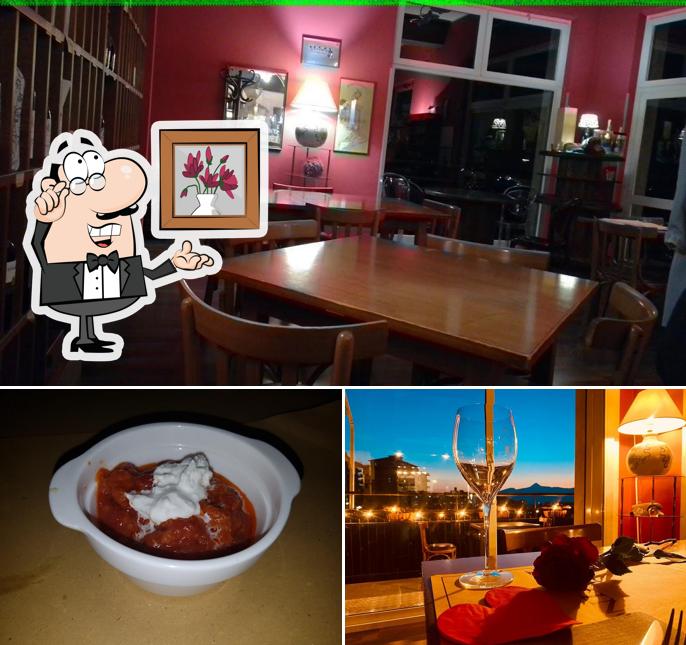 La interni e cibo del ristorante