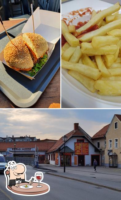 La cibo e esterno del ristorante