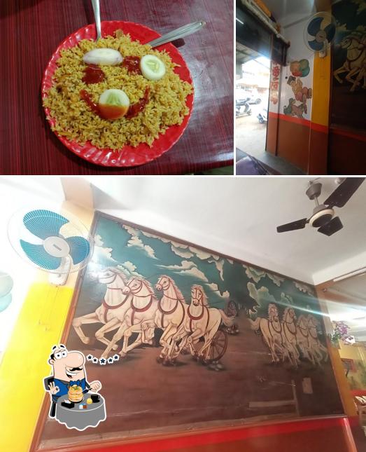 Take a look at the picture displaying food and exterior at Mohini Hotel & Resturant