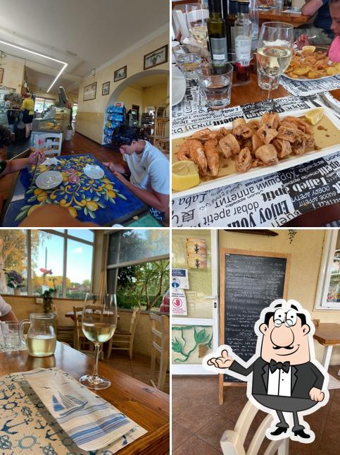 Gli interni di Trattoria La Curva