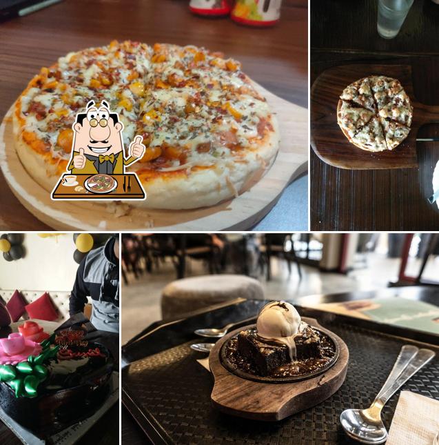 Get pizza at Meet & Treat Restaurant