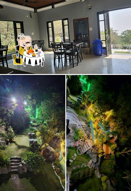 This is the image showing food and interior at On The Rocks