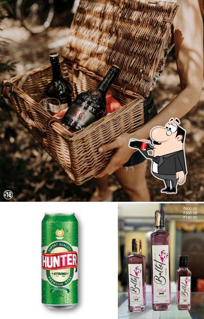 Among various things one can find drink and food at Ding Dong Liquors