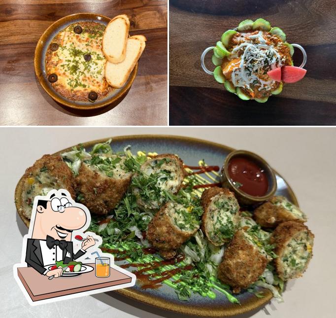 Among different things one can find food and interior at Govinda's Restaurant Mathura