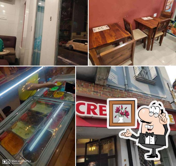 Take a seat at one of the tables at The Cream & Fudge Factory