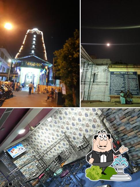 Check out the picture depicting exterior and interior at Saravana Bhavan Veg. Hotel