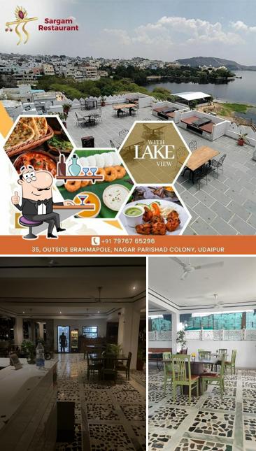 The interior of Sargam Restaurant - Old City Rooftop Restaurant Lake View Restaurants in Udaipur