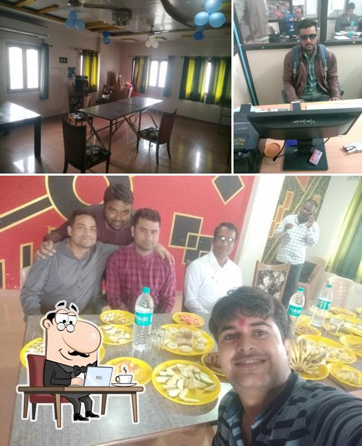 This is the picture showing interior and food at HOTEL SHREERAM