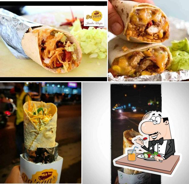Food at Da'Caar Jumbo Wraps