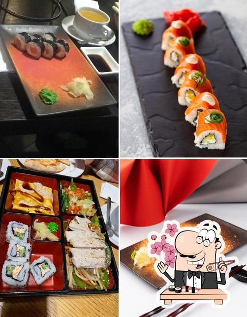 Sushi rolls are served at Planeta Sushi