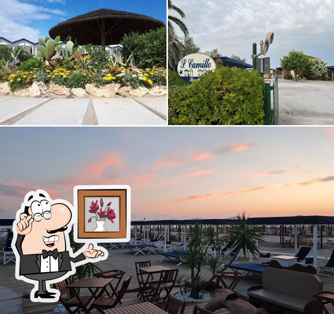 La interni e cibo del ristorante