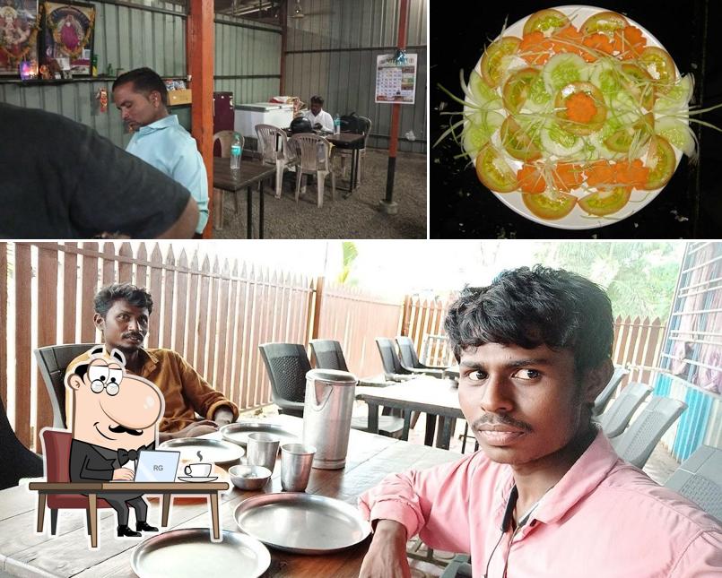 The picture of interior and food at Hotel Chandrakamal and Nana's Dhaba