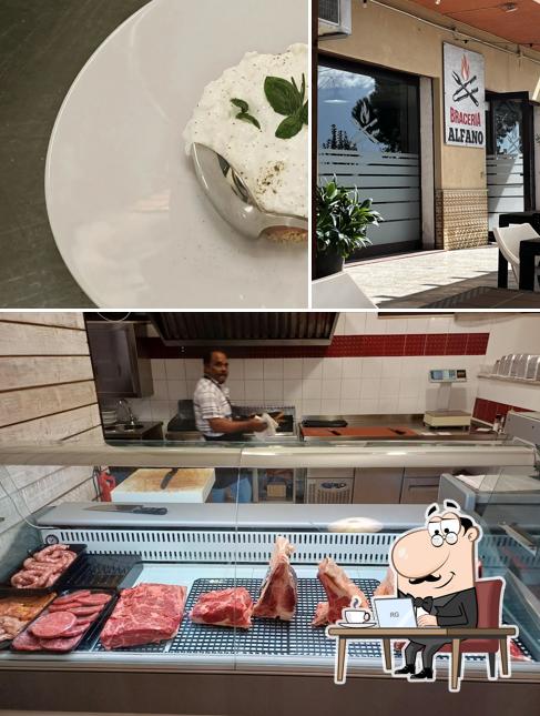 Dai un’occhiata alla immagine che mostra la interni e cibo di Braceria Alfano - Carne alla Griglia