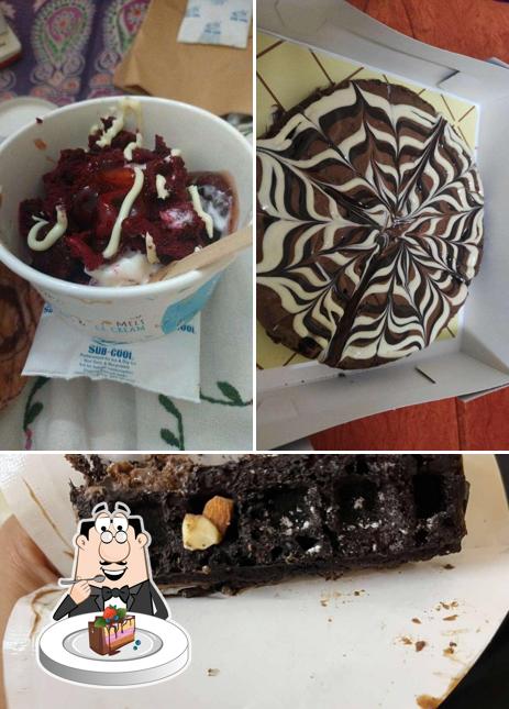 Chocolate cake at The Belgian Waffle Co