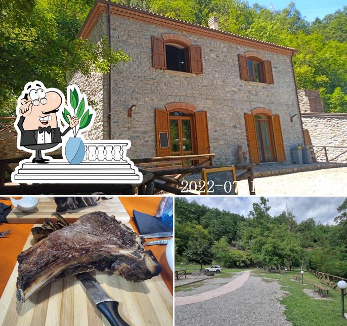 La foto della esterno e bevanda di Ristorante Mulino Corona Longa