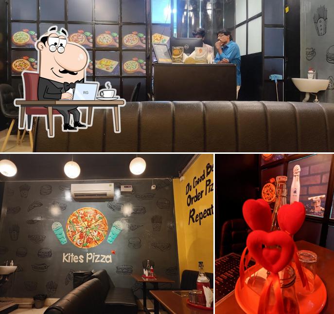 The interior of Kites Pizza