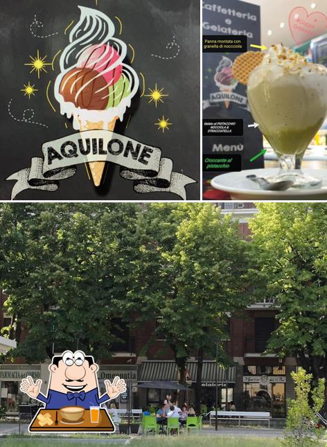 La immagine della cibo e esterno di Aquilone Bar Gelateria