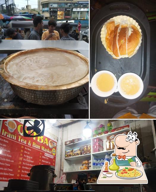 Among different things one can find food and interior at Qutba Irani chai