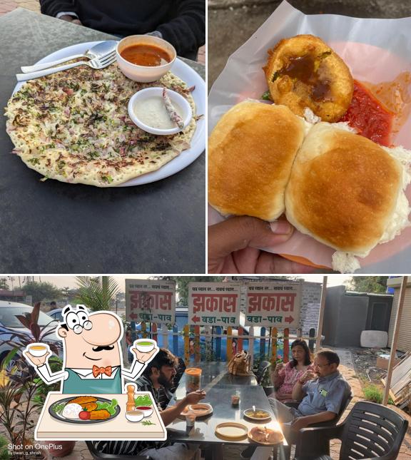 This is the photo showing food and interior at Jhakas Misal