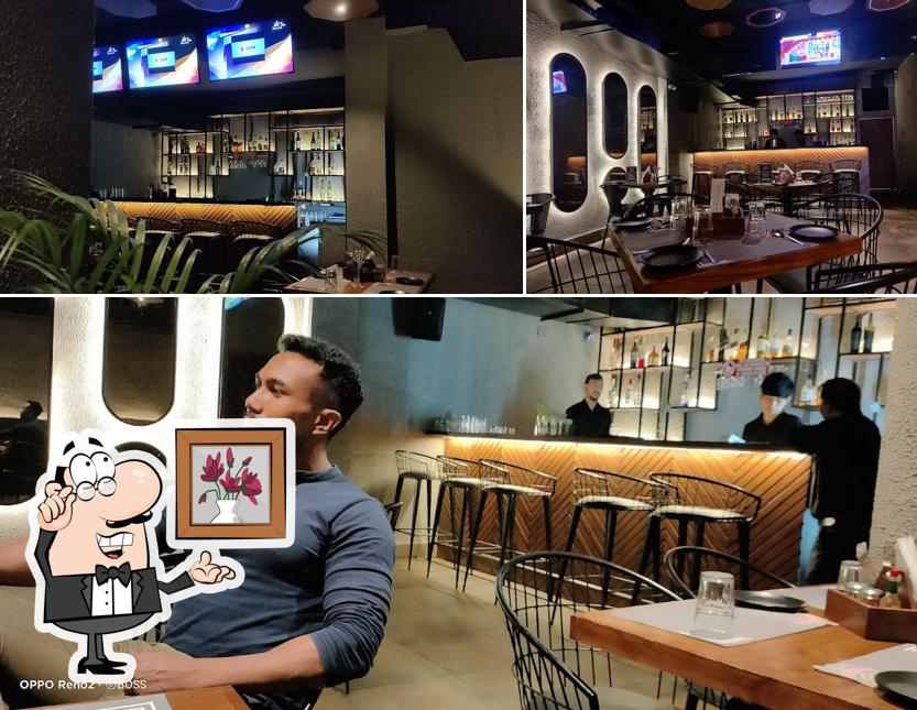 Take a seat at one of the tables at The Shuffle