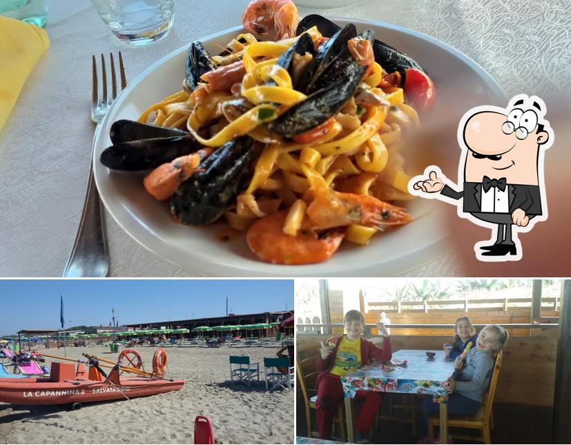 Questa è la foto che mostra la interni e cibo di Stabilimento e Ristorante Capannina 3 - Lido dei Pini