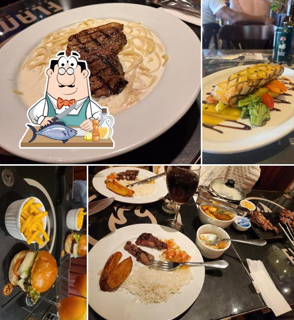 Salmão grelhado em Flame Steak House