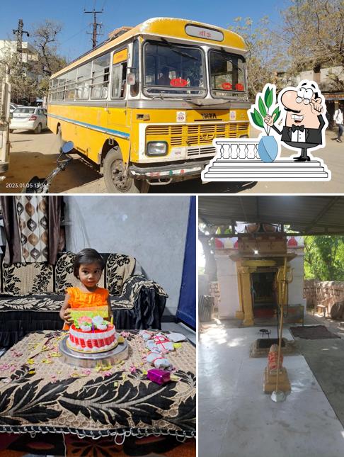 The picture of exterior and interior at Mahaveer Bhojnalay