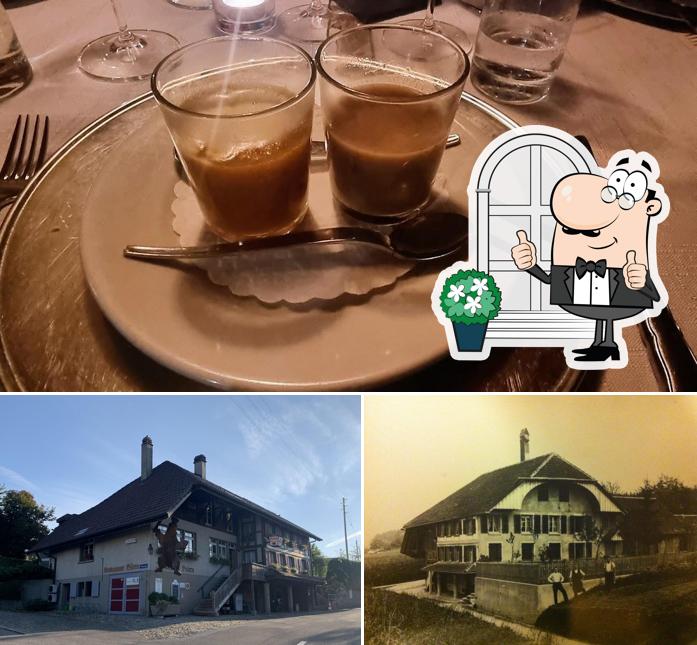 La foto della esterno e cibo di Hotel & Restaurant Bären Oberbottigen