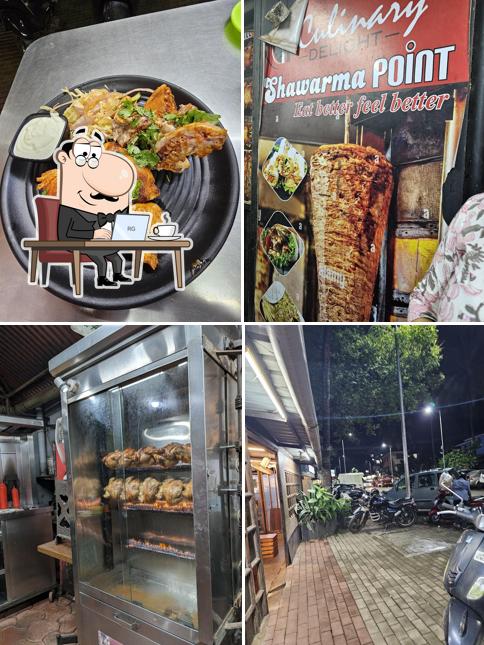 Among different things one can find interior and food at Shawarma Point