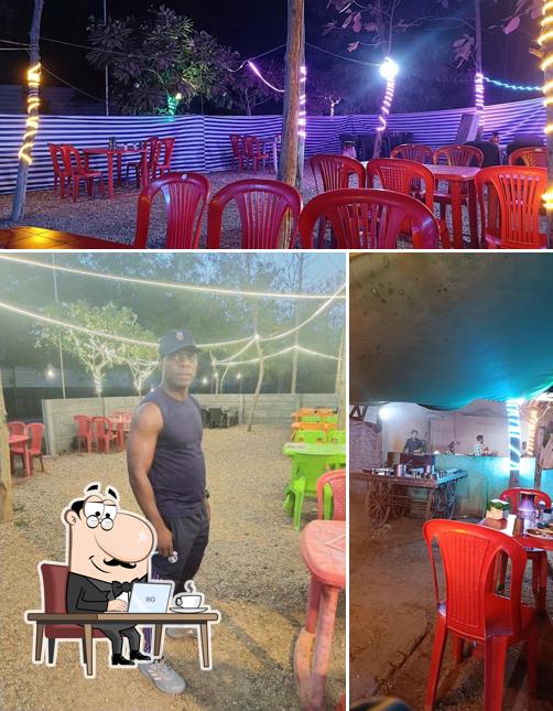 Take a seat at one of the tables at Sabar fry centre