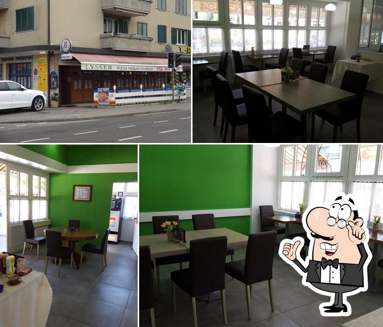 Gli interni di Lysser Pizza