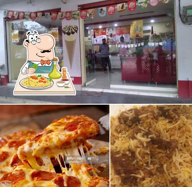 The image of food and interior at Paradise hotel