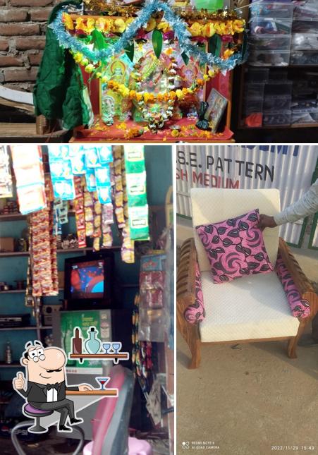 Check out the image depicting interior and food at Bablu canteen