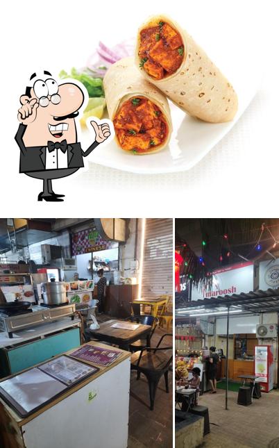 The photo of Maroush’s interior and food