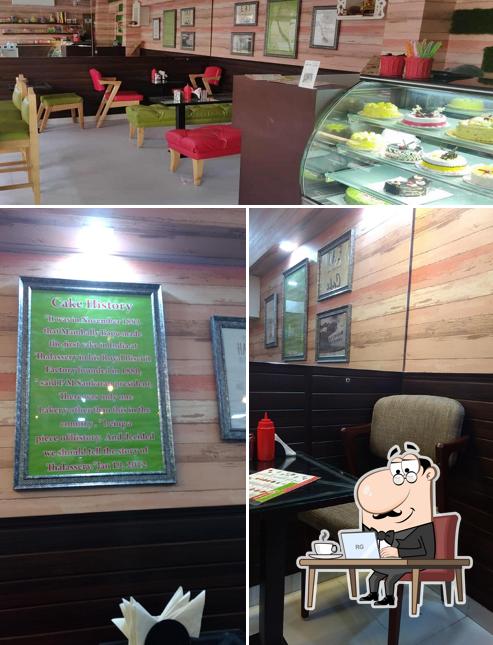 Take a seat at one of the tables at MYSTERY BAKERS