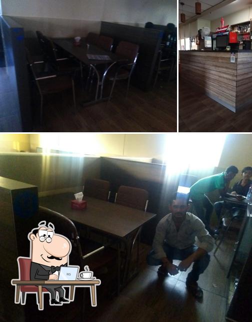 Take a seat at one of the tables at Pegs & Mugs Restaurant & Bar