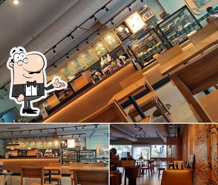 The interior of Starbucks