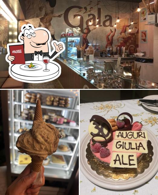 Tra le diverse cose da G'ala gelateria vimercate si possono trovare la cibo e interni