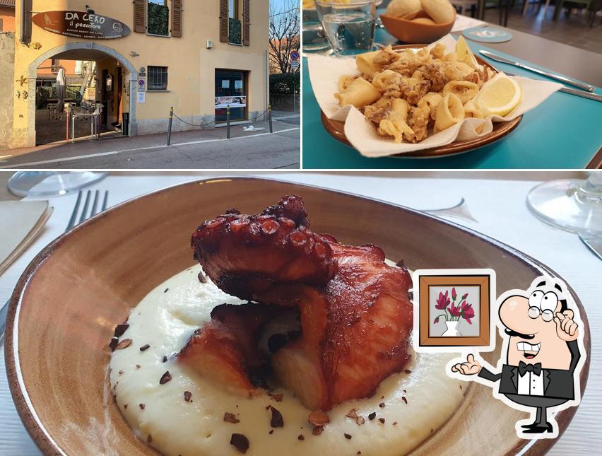 Questa è la foto che presenta la interni e cibo di Da Ceko Il Pescatore