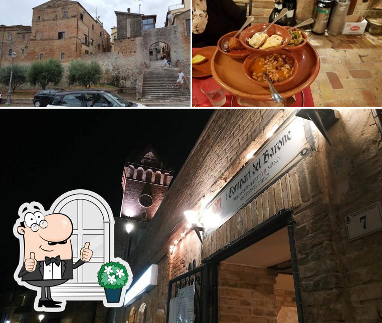 Dai un’occhiata alla immagine che raffigura la esterno e cibo di I Compari del Barone